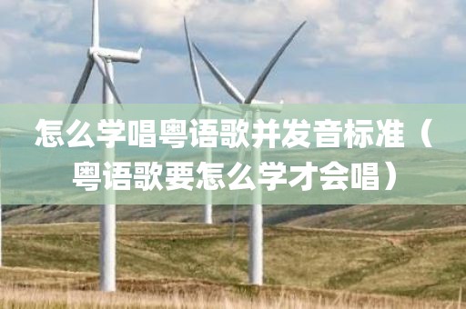 怎么学唱粤语歌并发音标准(粤语歌要怎么学才会唱)
