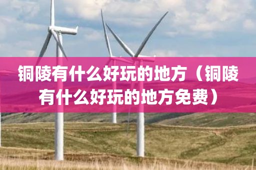 铜陵有什么好玩的地方（铜陵有什么好玩的地方免费）