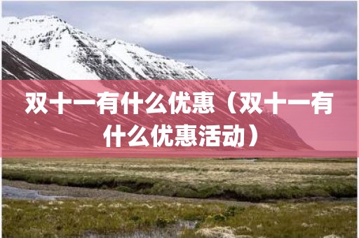 双十一有什么优惠（双十一有什么优惠活动）