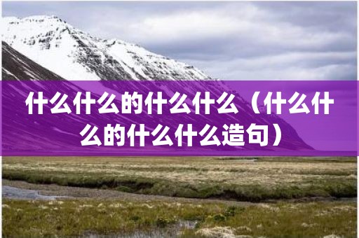 什么什么的什么什么（什么什么的什么什么造句）