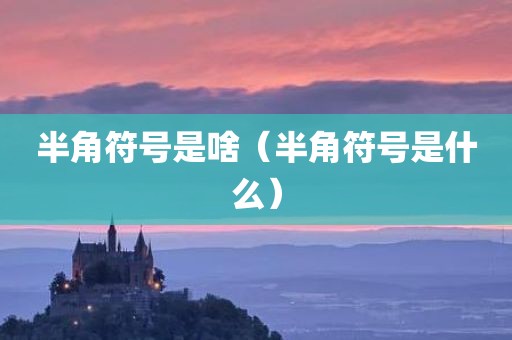 半角符号是啥（半角符号是什么）