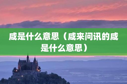 咸是什么意思（咸来问讯的咸是什么意思）