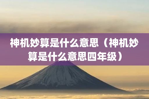 神机妙算是什么意思(神机妙算是什么意思四年级)