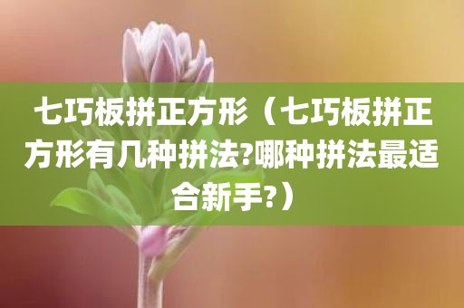 七巧板拼正方形（七巧板拼正方形有几种拼法?哪种拼法最适合新手?）