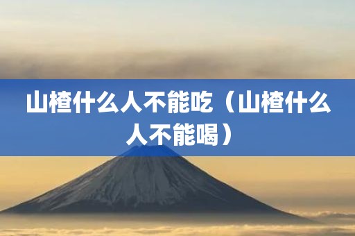 山楂什么人不能吃（山楂什么人不能喝）