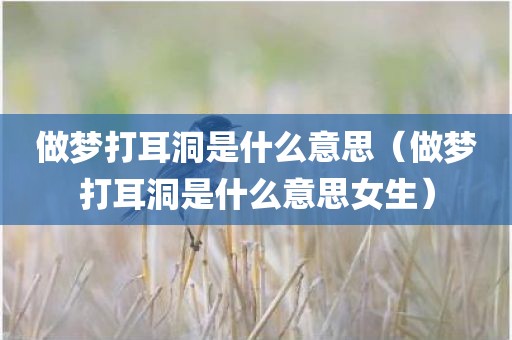做梦打耳洞是什么意思（做梦打耳洞是什么意思女生）