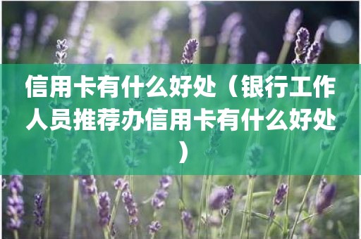 信用卡有什么好处（银行工作人员推荐办信用卡有什么好处）