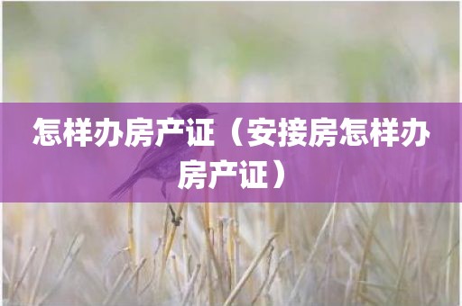 怎样办房产证（安接房怎样办房产证）