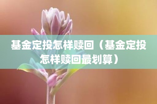 基金定投怎样赎回（基金定投怎样赎回最划算）
