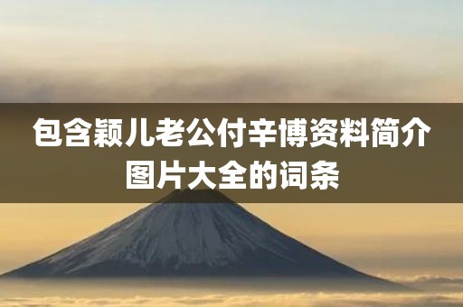 包含颖儿老公付辛博资料简介图片大全的词条