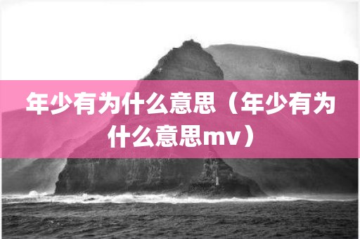 年少有为什么意思（年少有为什么意思mv）