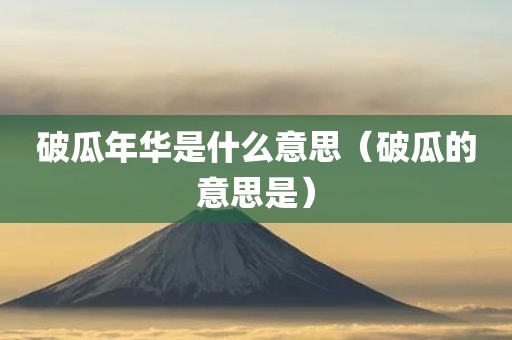 破瓜年华是什么意思（破瓜的意思是）