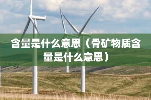 含量是什么意思（骨矿物质含量是什么意思）