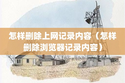 怎样删除上网记录内容（怎样删除浏览器记录内容）
