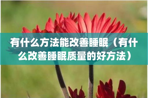 有什么方法能改善睡眠（有什么改善睡眠质量的好方法）