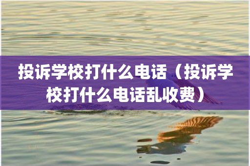 投诉学校打什么电话（投诉学校打什么电话乱收费）