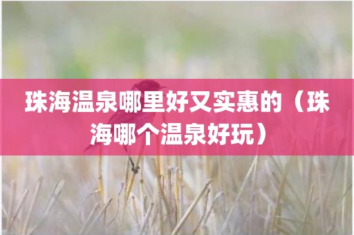 珠海温泉哪里好又实惠的（珠海哪个温泉好玩）
