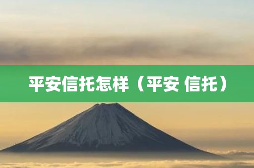 平安信托怎样（平安 信托）