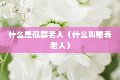 什么是孤寡老人（什么叫赡养老人）