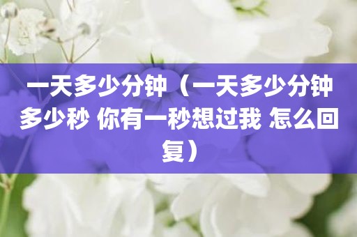 一天多少分钟（一天多少分钟多少秒 你有一秒想过我 怎么回复）