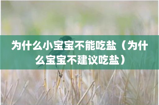 为什么小宝宝不能吃盐（为什么宝宝不建议吃盐）