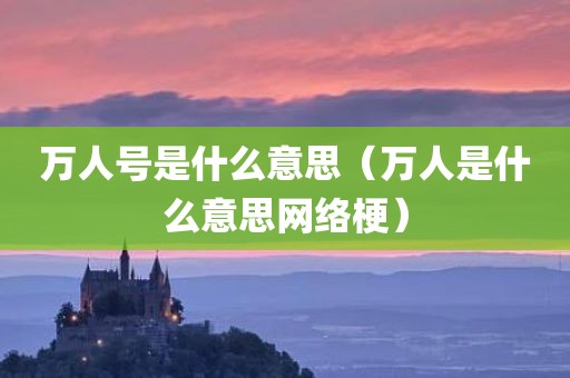 万人号是什么意思（万人是什么意思网络梗）