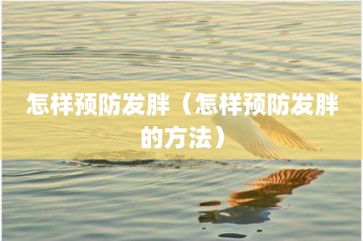 怎样预防发胖（怎样预防发胖的方法）