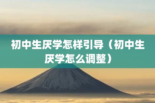 初中生厌学怎样引导（初中生厌学怎么调整）