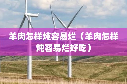 羊肉怎样炖容易烂（羊肉怎样炖容易烂好吃）