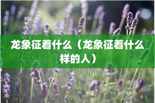 龙象征着什么（龙象征着什么样的人）