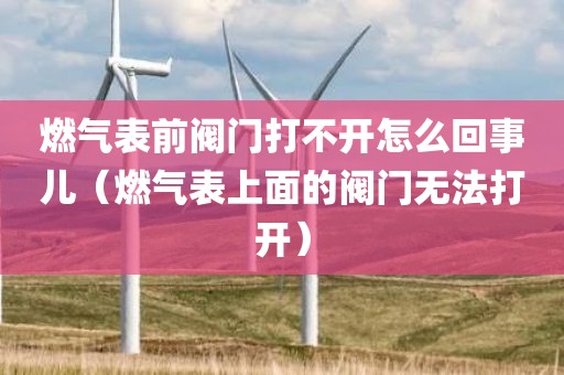 燃气表前阀门打不开怎么回事儿（燃气表上面的阀门无法打开）