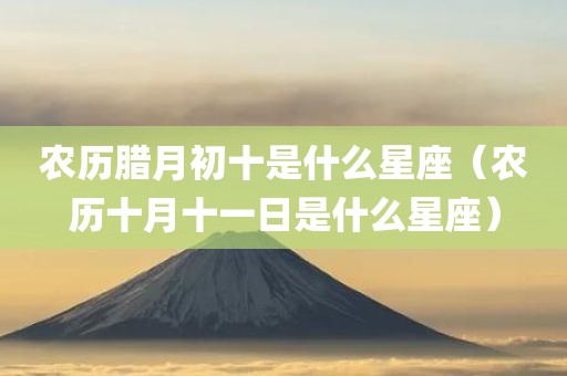 农历腊月初十是什么星座（农历十月十一日是什么星座）