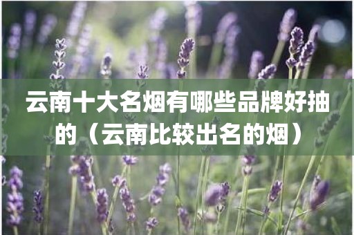 云南十大名烟有哪些品牌好抽的（云南比较出名的烟）