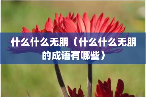 什么什么无朋（什么什么无朋的成语有哪些）