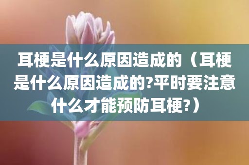 耳梗是什么原因造成的（耳梗是什么原因造成的?平时要注意什么才能预防耳梗?）