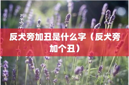 反犬旁加丑是什么字（反犬旁加个丑）