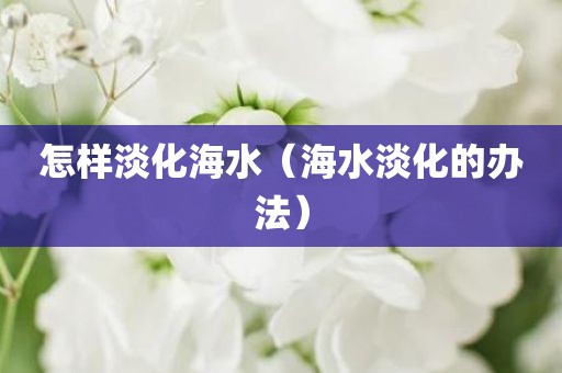 怎样淡化海水（海水淡化的办法）