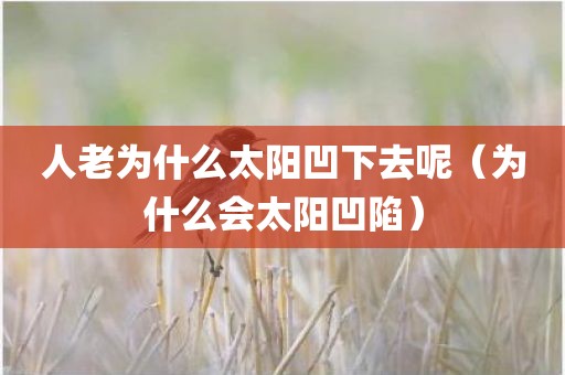 人老为什么太阳凹下去呢（为什么会太阳凹陷）