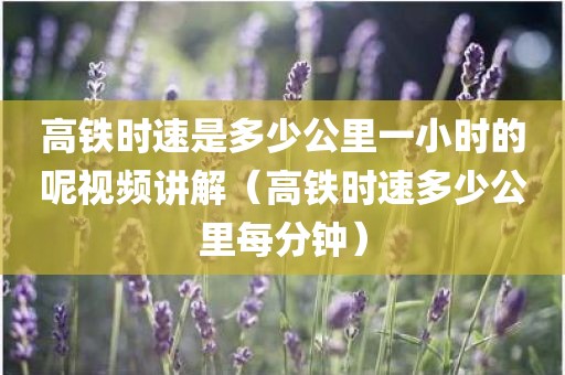 高铁时速是多少公里一小时的呢视频讲解（高铁时速多少公里每分钟）