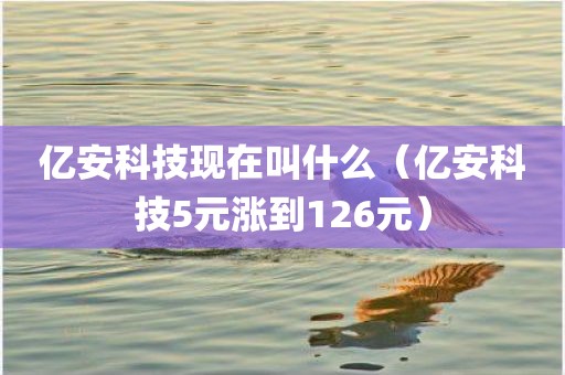 亿安科技现在叫什么（亿安科技5元涨到126元）
