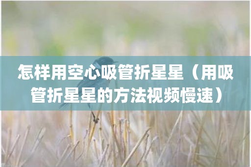 怎样用空心吸管折星星（用吸管折星星的方法视频慢速）