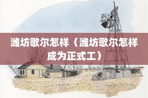 潍坊歌尔怎样（潍坊歌尔怎样成为正式工）