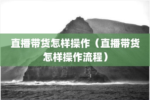 直播带货怎样操作(直播带货怎样操作流程) 直播带货怎样操作(直播带货怎样操作流程)