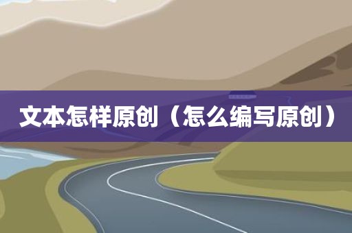 文本怎样原创（怎么编写原创）