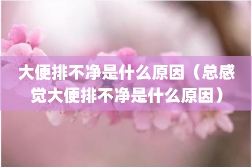 大便排不净是什么原因（总感觉大便排不净是什么原因）