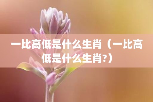 一比高低是什么生肖（一比高低是什么生肖?）