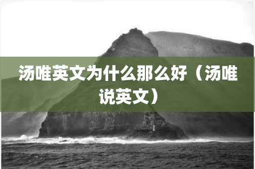 汤唯英文为什么那么好（汤唯说英文）