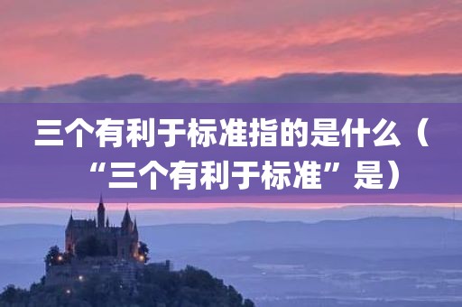 三个有利于标准指的是什么（“三个有利于标准”是）