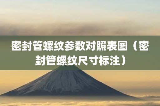 密封管螺纹参数对照表图（密封管螺纹尺寸标注）