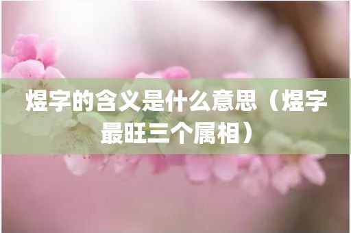 煜字的含义是什么意思（煜字最旺三个属相）